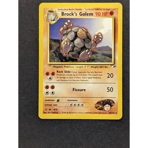 Brock's Golem 20/132 Non-Holo Rare Gym Heroes Unlimited MP WOTC Vintage